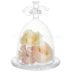 Glass Praying Angel Cover, Decorative Display Case, Cloche Bell Jar for Terrarium, Clear, 110x128mm(DJEW-WH0050-27)