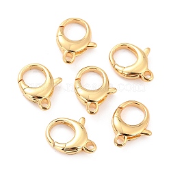 Brass Lobster Claw Clasps, Long-Lasting Plated, Lead Free & Nickel Free & Cadmium Free, Real 18K Gold Plated, 17.5x13.5x4.5mm, Hole: 2mm(X-KK-D065-02G)