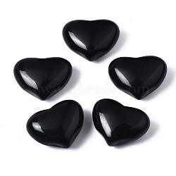 Natural Black Obsidian Heart Palm Stone, Pocket Stone for Energy Balancing Meditation, 19~21x25~26x10~13mm(G-S299-119)