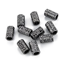 Alloy Beads, Long-Lasting Plated, Cadmium Free & Nickel Free & Lead Free, Column, Gunmetal, 13.5x8mm, Hole: 5mm(PALLOY-E390-04B-NR)