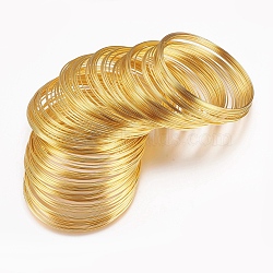 Steel Memory Wire, Bracelets Making, Nickel Free, Golden, 18 Gauge, 1mm, 60mm inner diameter, 750 circles/1000g(TWIR-R006-1.0x60-G-NF)