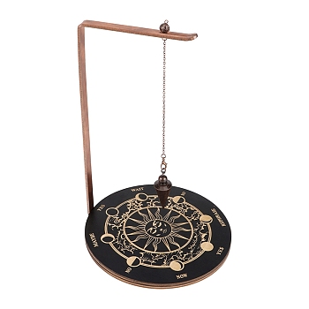 Wooden Crystal Display Shelf, Crystal Dowsing Pendulum Display Hanging Holder Stand, Black, 180x260mm