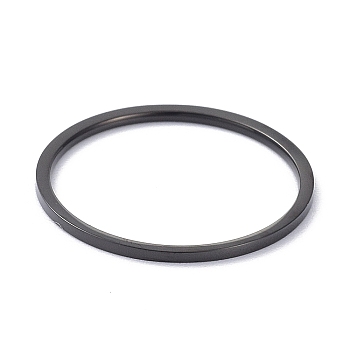 1mm Polished Plain Dome Finger Ring for Girl Women, 304 Stainless Steel Ring, Electrophoresis Black, US Size 5(15.7mm)