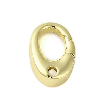 Brass Spring Gate Rings, Oval, Golden, 13x9x4mm, Hole: 1.6mm