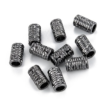 Alloy Beads, Long-Lasting Plated, Cadmium Free & Nickel Free & Lead Free, Column, Gunmetal, 13.5x8mm, Hole: 5mm