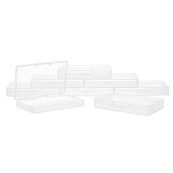 Polypropylene(PP) Storage Containers Box Case, with Lids, Rectangle, Clear, 11.8x7.1x1.8cm