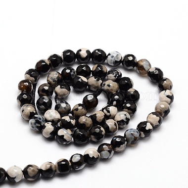 Faceted Natural Agate Round Beads Strands(G-E319C-6mm-06)-2