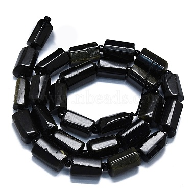 Natural Golden Sheen Obsidian Beads Strands(G-K245-I11-01)-2