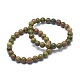 Bracelets extensibles de perles naturelles unakite(BJEW-K212-A-006)-1