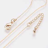 Long-Lasting Plated Brass Coreana Chain Necklaces, with Lobster Claw Clasp, Nickel Free, Real 18K Gold Plated, 18.1 inch (46cm), 0.7mm(NJEW-K112-08G-NF)