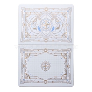 Plastic Cutting Mat, Cutting Board, for Craft Art, Rectangle with Compass Pattern, Clear, 22x30cm(WG67524-05)