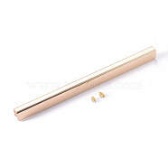 Alloy Purse Frame Kiss Clasp Lock, with Screws, for Purse Making, Bag Making, Leather Craft DIY, Light Gold, 120x6x9mm, Hole: 2mm, Inner Size: 4.5x8mm, Screw: 27x5.5mm(PALLOY-WH0070-34KCG-I)