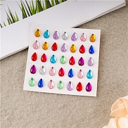 Self Adhesive Acrylic Rhinestone Stickers, for DIY Scrapbooking and Craft Decoration, Teardrop, 10x6mm(STIC-PW0012-02A)