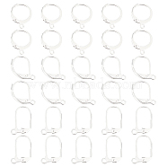 30Pcs 3 Style 304 Stainless Steel Leverback Earring Findings, with Horizontal Loops, Silver, 14~19x10~12x1.5~2mm, Hole: 1.2~1.6mm, Pin: 0.6~0.8x1mm, 10Pcs/style(STAS-UN0041-88)