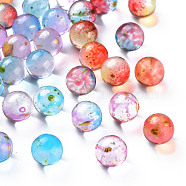 Transparent Acrylic Beads, No Hole, Round, Mixed Color, 8mm(X-MACR-S373-57L)
