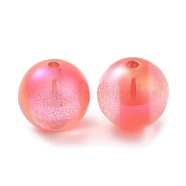 Two Tone Resin Beads, Round, Salmon, 16x15.5mm, Hole: 2.5mm(RESI-Z015-02C)