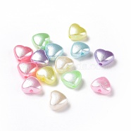 Imitation Pearl Acrylic Beads, Heart, Mixed Color, 8.6x9x4.7mm, Hole: 1.5mm, about 2631pcs/500g(OACR-E013-31)