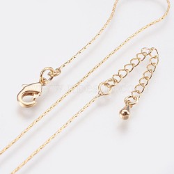 Long-Lasting Plated Brass Coreana Chain Necklaces, with Lobster Claw Clasp, Nickel Free, Real 18K Gold Plated, 18.1 inch (46cm), 0.7mm(NJEW-K112-08G-NF)
