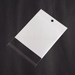 Rectangle Cellophane Bags, White, 16~16.6x10.5cm, Unilateral Thickness: 0.05mm, Inner Measure: 10.5x10.5cm, Hole: 6mm(OPC-F001-07B)