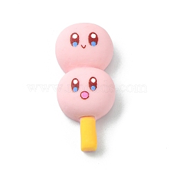 Oapque Resin Cute Face Decoden Cabochons, Imitation Food, Pink, Food, 27.5x12x6.5mm(RESI-R436-06A)