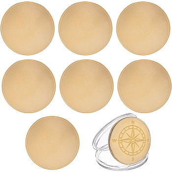 8Pcs Blank Iron Discs, with Plastic Box, Flat Round, for DIY Souvenir Medals, Commemorative Coin, Golden, 40x2.5mm