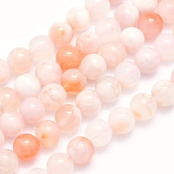 Natural Cherry Blossom Agate Beads Strands, Round, 6mm, Hole: 0.8mm, about 67pcs/strand, 15.9 inch(40.5cm)