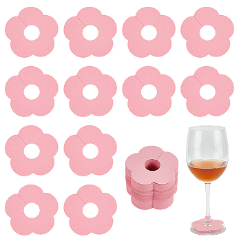 Paper Wine Glass Charms, Blank Goblet Marker, Flower, 67x68x0.5mm, Inner Diameter: 18mm