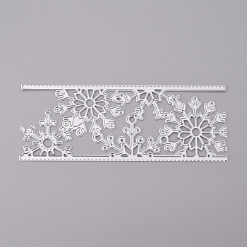 Snowflake Frame Carbon Steel Cutting Dies Stencils, for DIY Scrapbooking/Photo Album, Decorative Embossing DIY Paper Card, for Christmas, Matte Platinum Color, 155x59x1mm
