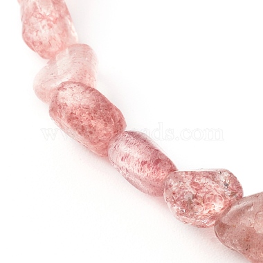 Детские эластичные браслеты из натурального клубники и кварца из бисера(BJEW-JB06250-06)-4