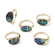 Brass with Abalone Shell Adjustable Rings(RJEW-K257-53G)-1