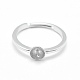 Rhodium Plated 925 Sterling Silver Finger Ring Components(STER-E060-15P)-2