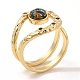 Resin Evil Eye Open Cuff Ring with Cubic Zirconia(RJEW-E069-02G-04)-1