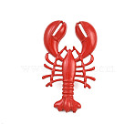 Ocean Theme Red Enamel Pins, Painting Golden Alloy Badge for Backpack Clothes, Lobster, 45x27mm(AL-CBA3C8B-20A-G)