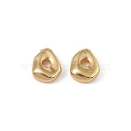 Brass Beads, Nuggets, Real 18K Gold Plated, 6.5x5.5x1.5mm, Hole: 1.5mm(KK-D106-05G)