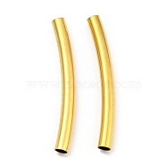 304 Stainless Steel Tube Beads, Curved Tube, Golden, 25x2.5mm, Hole: 2mm(STAS-B047-27H-G)