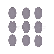 Brass Pendants, Stamping Blank Tag, Oval, Gunmetal, 27x18x1mm, Hole: 1mm(KK-WH0034-66B)