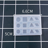 Silicone Molds, Resin Casting Molds, For UV Resin, Epoxy Resin Jewelry Making, Mixed Shapes/Geometric figure, White, 50x66x6mm(X-DIY-F037-C01)