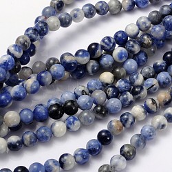 Natural Sodalite Beads Strand, Grade AB, Round,  6mm, Hole: 0.8mm, about 60pcs/strand, 15~16 inch(X-GSR6mmC013)