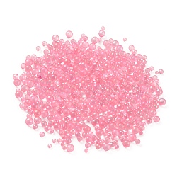 Glass Beads, No Hole, Round, Colors Vary in Shades, Pink, 0.4~3mm, 720~1000Pcs/bag(GLAA-WH0030-12E)