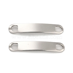 201 Stainless Steel Connector Charms, Wavy Rectangle Links, Stainless Steel Color, 34x6x1.4mm, Hole: 4x3mm(STAS-K265-02A-P)