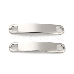 Non-Tarnish 201 Stainless Steel Connector Charms, Wavy Rectangle Links, Stainless Steel Color, 34x6x1.4mm, Hole: 4x3mm(STAS-K265-02A-P)