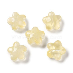 Baking Paint Glass Beads, Star, Light Goldenrod Yellow, 11.5x12x6.5mm, Hole: 1.2mm(GLAA-S202-10C)