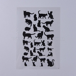 Filler Stickers(No Adhesive on the back), for UV Resin, Epoxy Resin Jewelry Craft Making, Cat Pattern, 150x100x0.1mm(DIY-D039-05P)