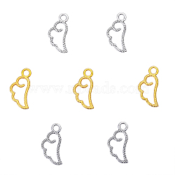 20Pcs 2 Color Retro Zinc Alloy Pendants, Wing, Cadmium Free & Lead Free, Antique Silver & Golden, 17.5x9x1.5mm, Hole: 2mm, 10pcs/Color(PALLOY-CJ0001-133)