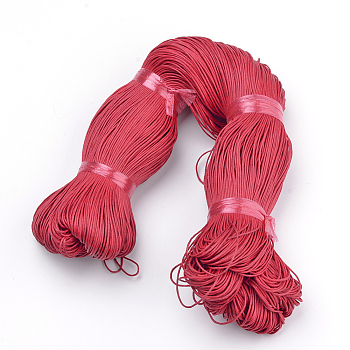 Waxed Cotton Cord, Crimson, 1mm, about 360yard/bundle(330m/bundle)