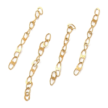 Ion Plating(IP) 304 Stainless Steel End Chains, Chain Extenders, Soldered, Golden, 35x2.5mm