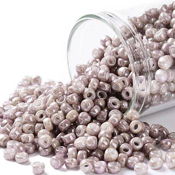 TOHO Round Seed Beads, Japanese Seed Beads, (1203) Opaque Taupe Cocoa Marbled, 8/0, 3mm, Hole: 1mm, about 1110pcs/50g