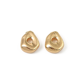 Brass Beads, Nuggets, Real 18K Gold Plated, 6.5x5.5x1.5mm, Hole: 1.5mm