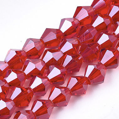 6mm Red Bicone Glass Beads