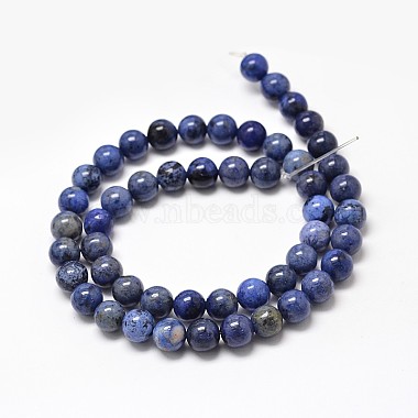 Natural Grade AA Dumortierite Quartz Round Bead Strands(G-P075-43-6mm)-2